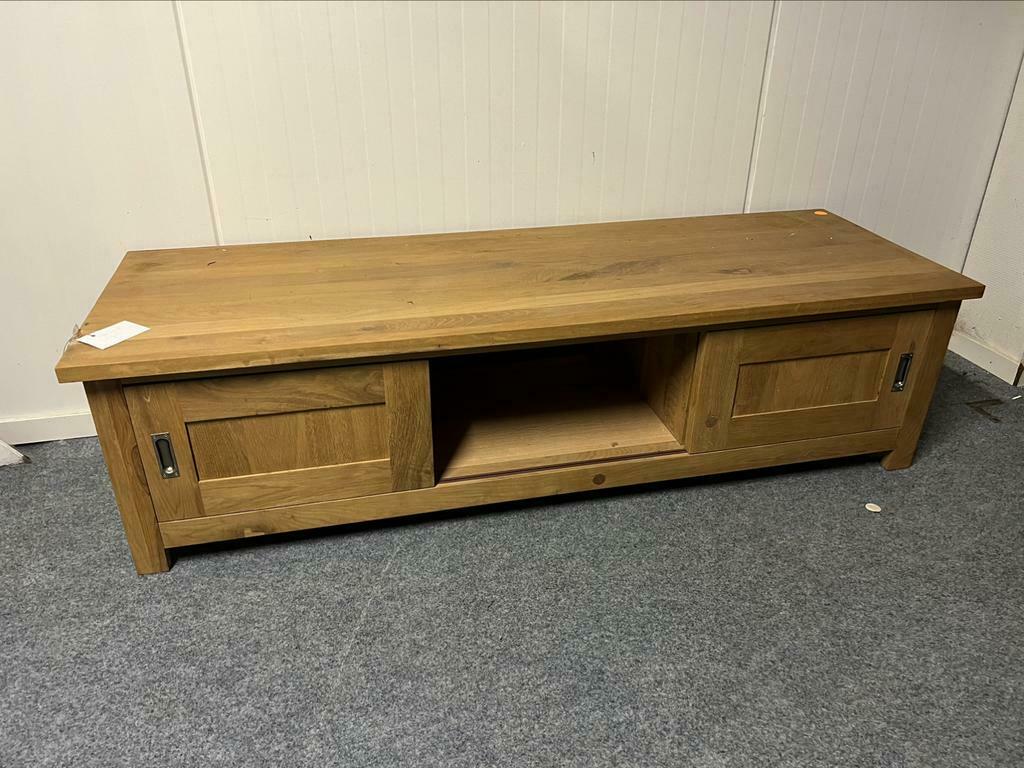 Eiken tv meubel nr 13 showroommodel., Ophalen, Zo goed als nieuw