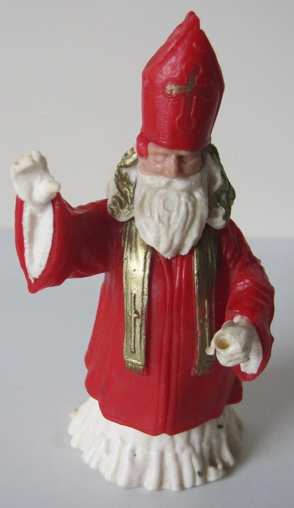 kunststof sinterklaasje zonder staf - hoogte 8 centimeter, Diversen, Sinterklaas, Ophalen of Verzenden, Zo goed als nieuw