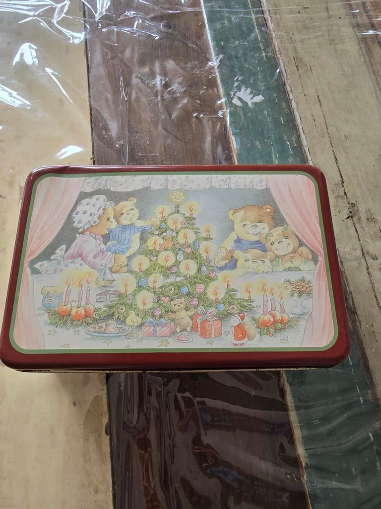 Vintage Koektrommel met Kerstmotief, Ophalen of Verzenden