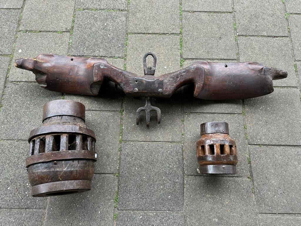 Antieke houten juk & naaf askop koets paardenwagen, Antiek en Kunst, Ophalen of Verzenden