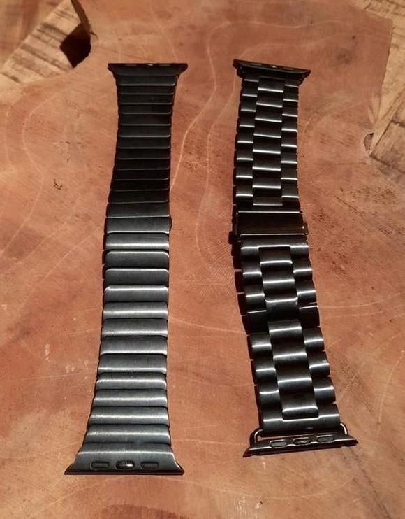 2 stalen schakelband link bracelet Apple Watch, Ophalen, Bandje, Apple link bracelet Apple wachts, Zo goed als nieuw