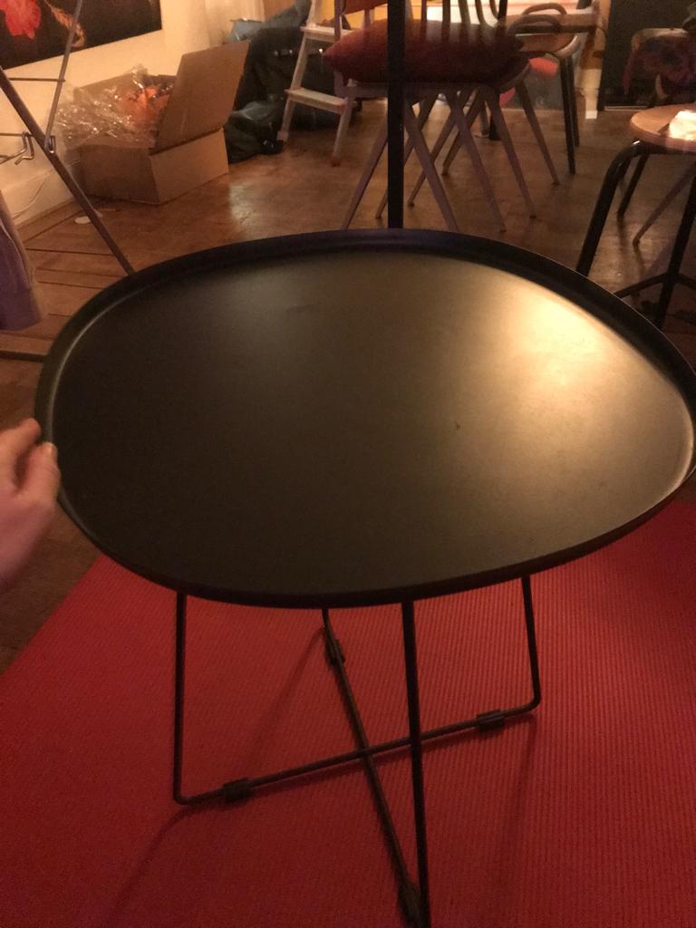 Zwarte sidetable Otis van Woood, Ophalen, 50 tot 100 cm, Zo goed als nieuw, Metaal