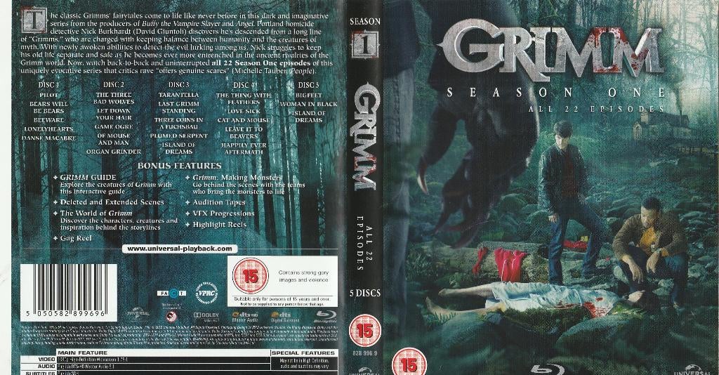 Grimm season one all 22 episodes engels blu ray 5 discs, Cd's en Dvd's, Blu-ray, Ophalen of Verzenden, Zo goed als nieuw, Tv en Series