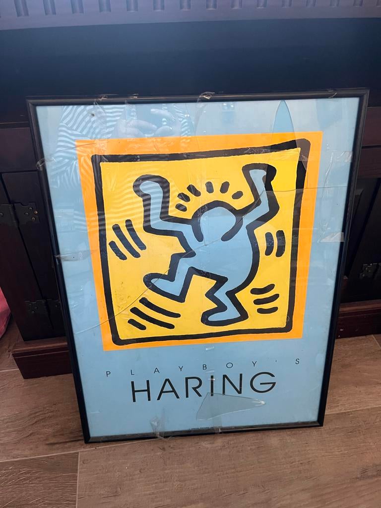 Keith Haring Playboy Print - Beschadigd, Antiek en Kunst, Ophalen