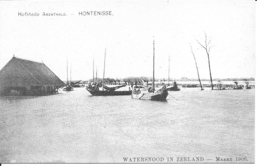 Hofstede Arenthals Hontenisse Watersnood in Zeeland., Ophalen of Verzenden, 1960 tot 1980, Ongelopen, Zeeland