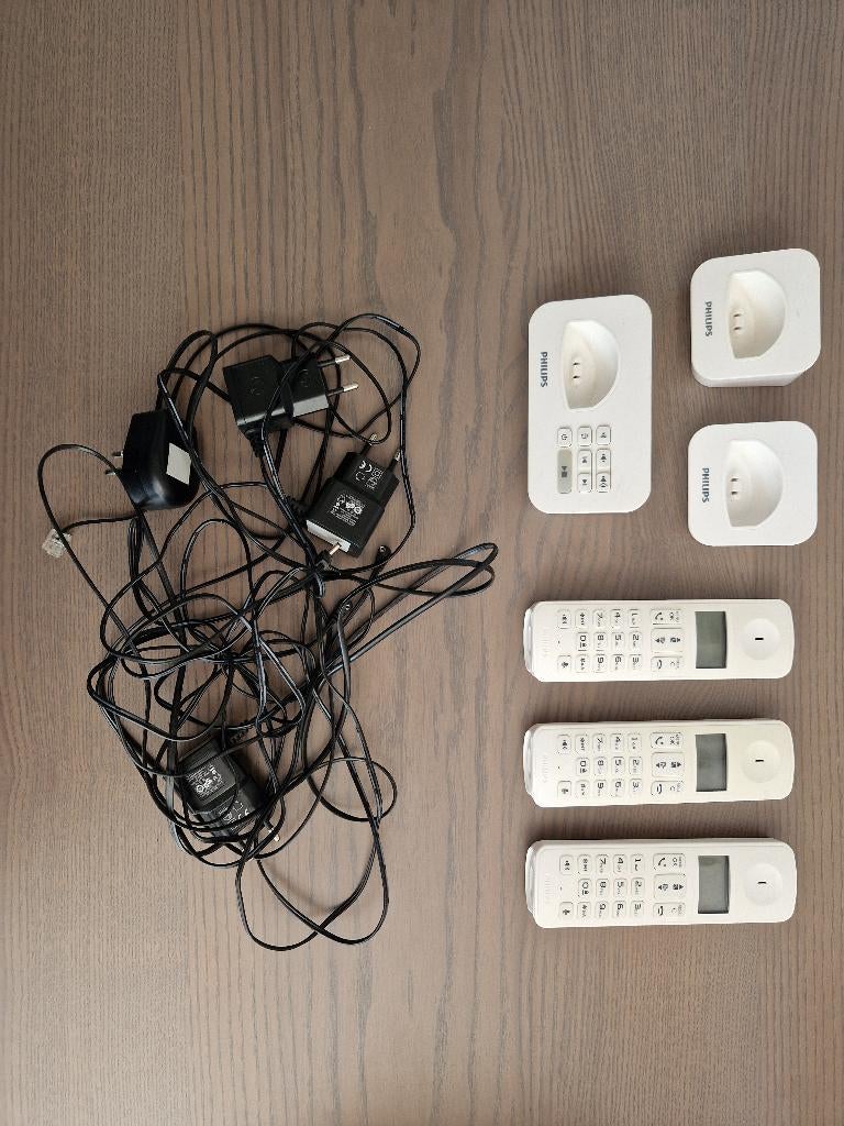 Philips dect telefoonset D305, Ophalen, Gebruikt, 3 handsets