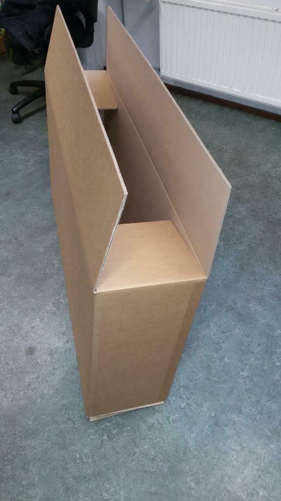 dozen dubbelgolf 119x25x58 cm overslaande kleppen trekhaak, Doe-het-zelf en Verbouw, Kratten en Dozen, Ophalen, Doos, 100 cm of meer