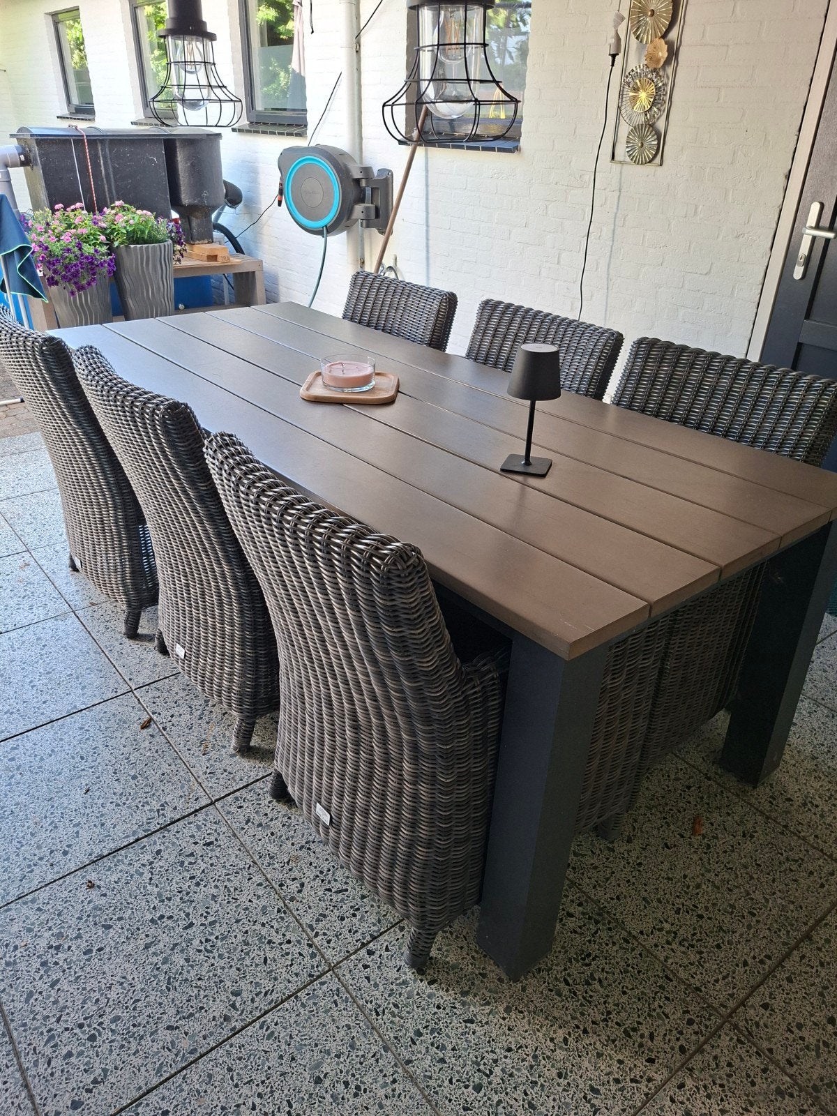 Mooie Wicker Tuinset met 6 Stoelen en Tafel, Ophalen, Gebruikt, 6 zitplaatsen, Wicker