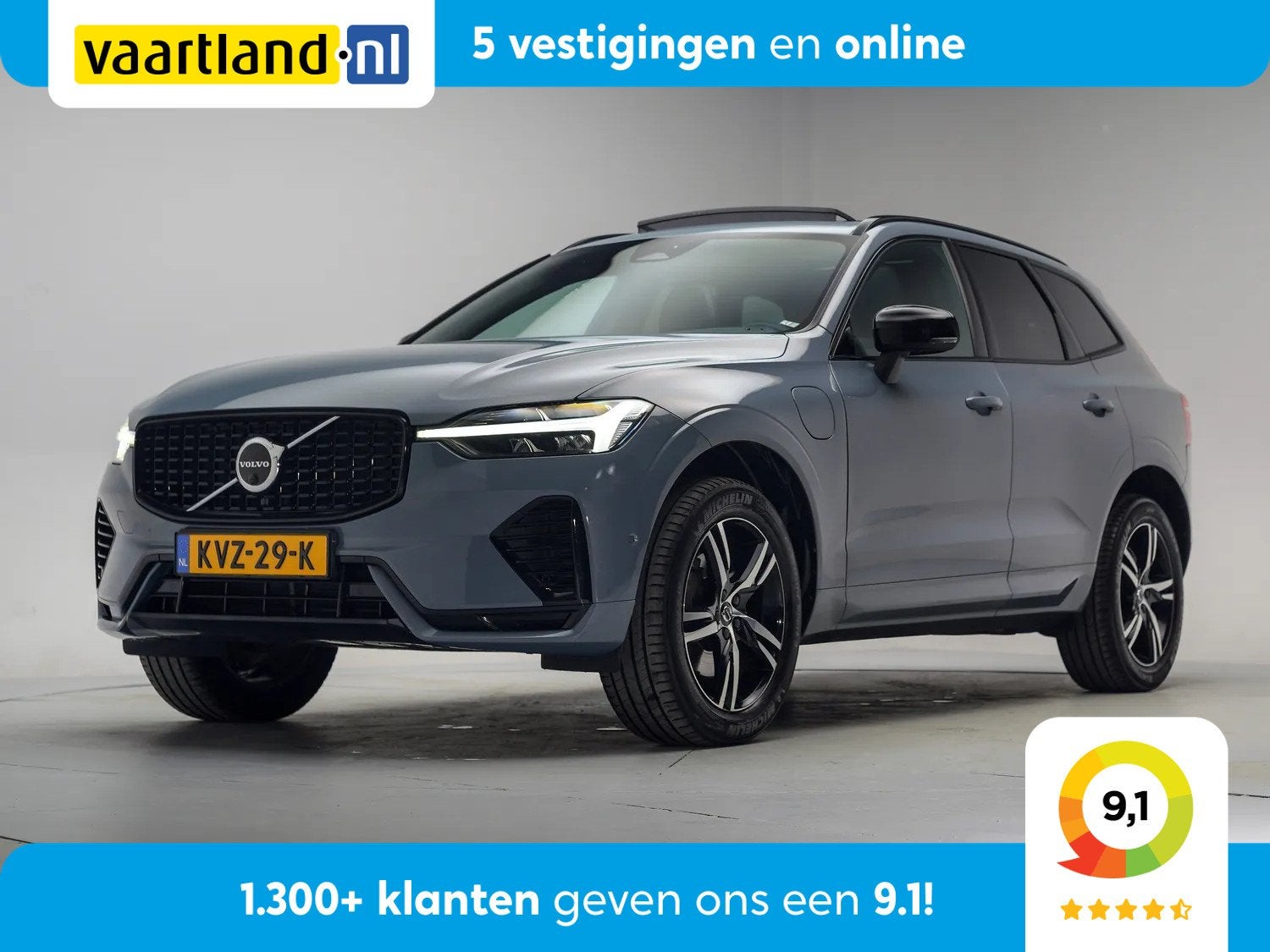 Volvo XC60 T6 AWD Recharge R Design [ HUD Panorama Harman/Ka, Auto's, Automaat, Gebruikt, 1969 cc, Lichtsensor