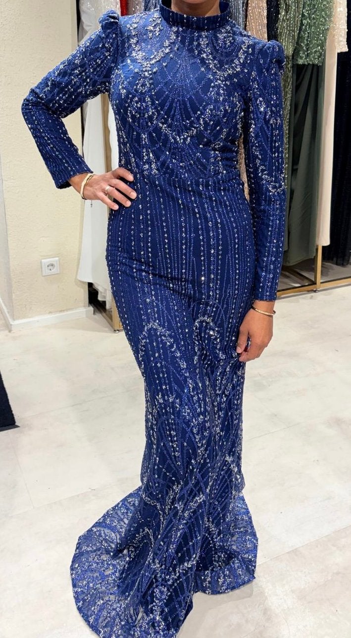 Blauwe avond/galajurk ZGAN! Mavi abiye eveningdress maat 38, Kleding | Dames, Maat 38/40 (M), Galajurk, Blauw, Ophalen of Verzenden