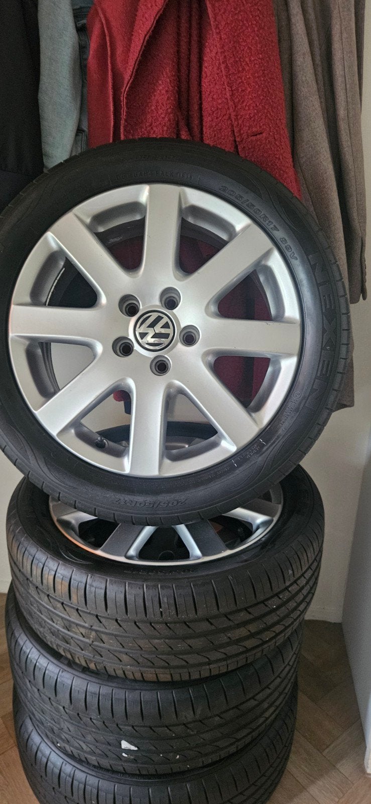 Zomerbanden met velgen - 205/50 R17 - VW Golf, Ophalen, Gebruikt, Banden en Velgen, 17 inch
