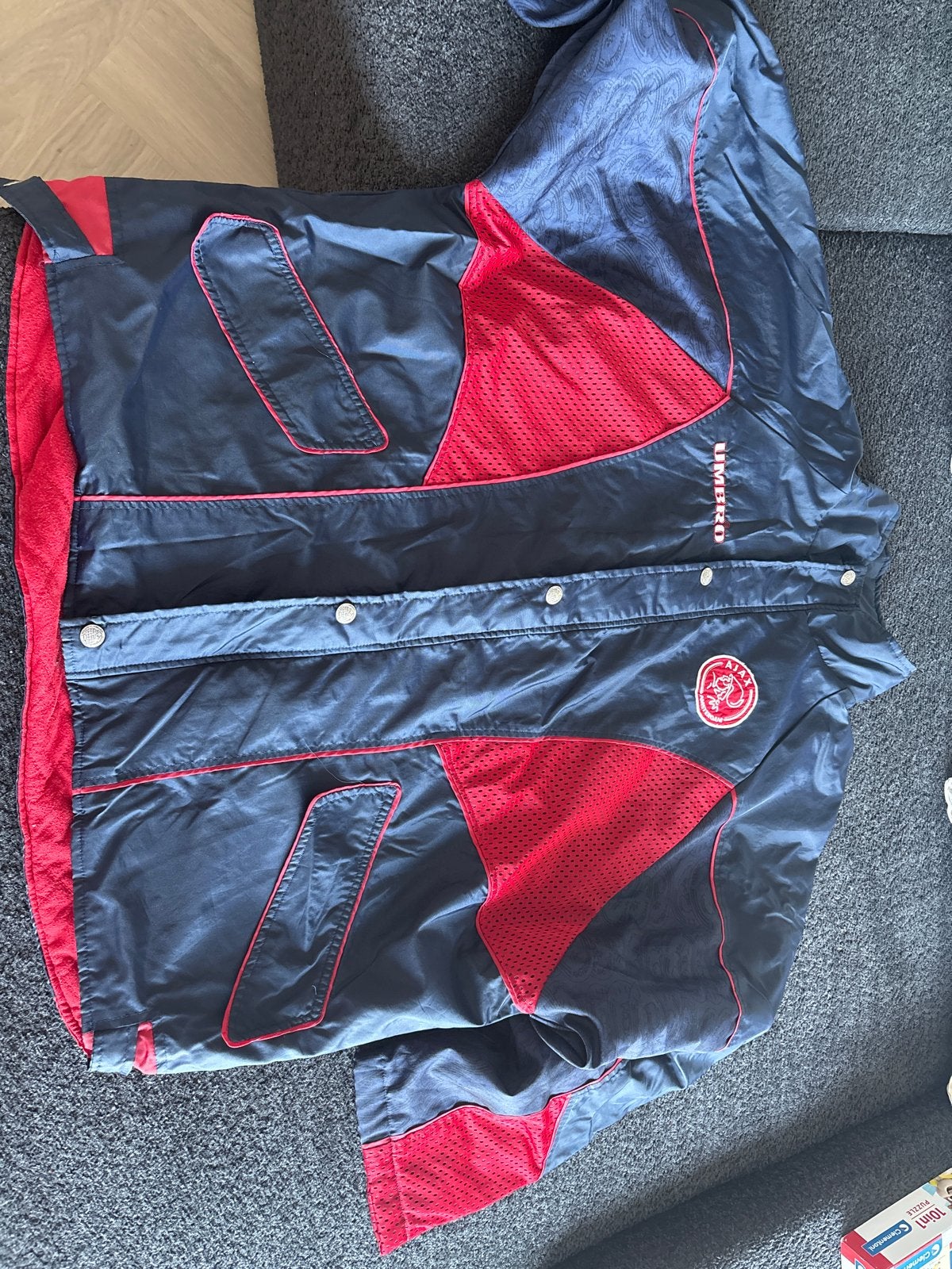 Vintage Umbro Ajax Trainingsjack XXL, Ophalen of Verzenden, Zo goed als nieuw, Overige maten, Blauw