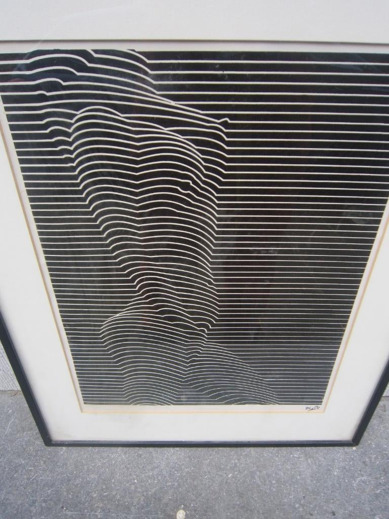 Geometrische Zeefdruk Torso Naakte Dame N. Victor VASARELY, Antiek en Kunst, Kunst | Schilderijen | Klassiek, Ophalen of Verzenden