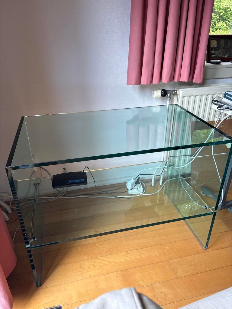 Glazen salontafel - afhalen in Driebergen €40, Gebruikt, 100 tot 150 cm, Ophalen of Verzenden, Glas