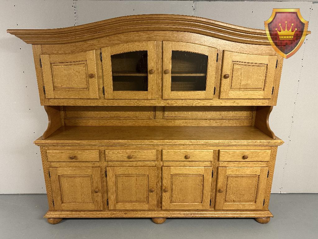 Massief eiken buffetkast 250x200x51 CM (2 delig), Ophalen, Landelijk / rustiek eiken, Niet Ingevuld, Gebruikt