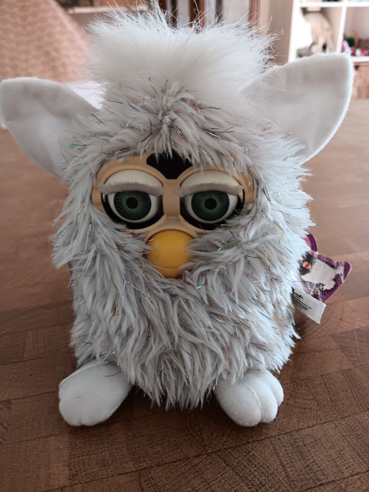 Vintage 1998 Glitter Champagne Furby met kaartje, Verzamelen, Ophalen of Verzenden, Gebruikt