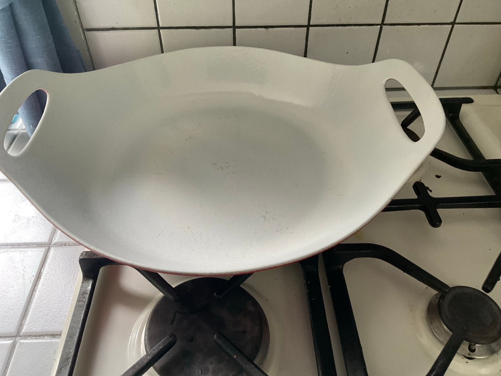 Rode Copco braadpan/schaal - Gietijzer, Huis en Inrichting, Gebruikt, Met handvatten, Ophalen of Verzenden, Overige merken