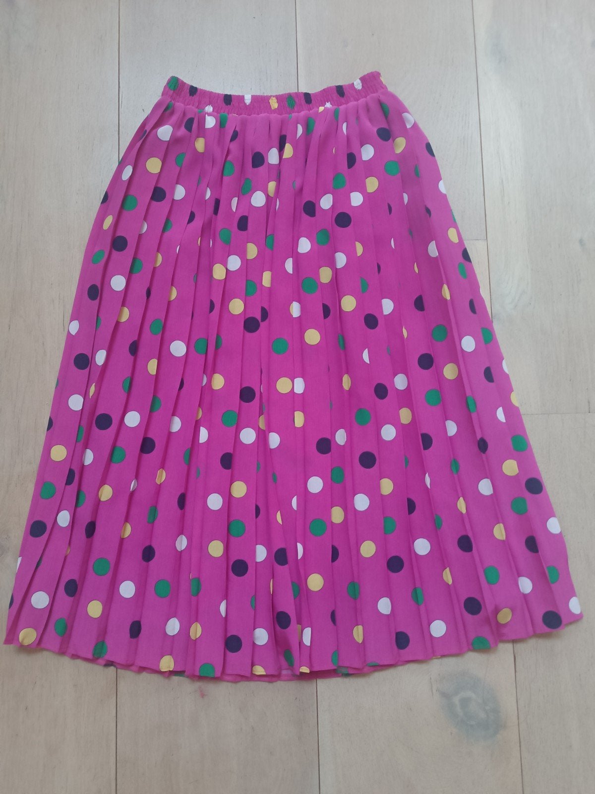 Vintage color dot rok, Maat 38/40 (M), Ophalen of Verzenden, Zo goed als nieuw, Roze