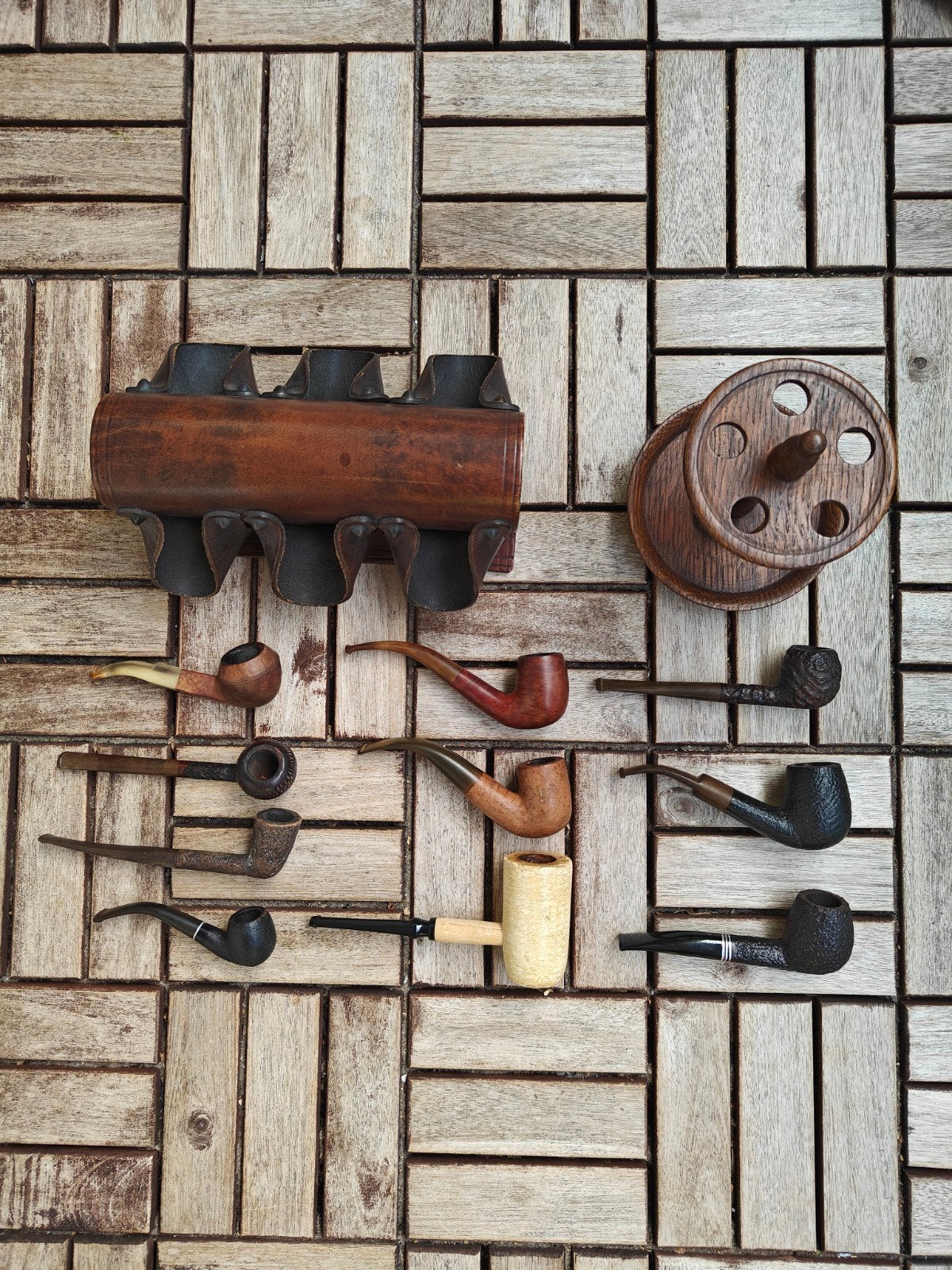 Pijpenset met standaard: Savinelli / Big Ben / andere merken, Ophalen of Verzenden, (Water)pijp