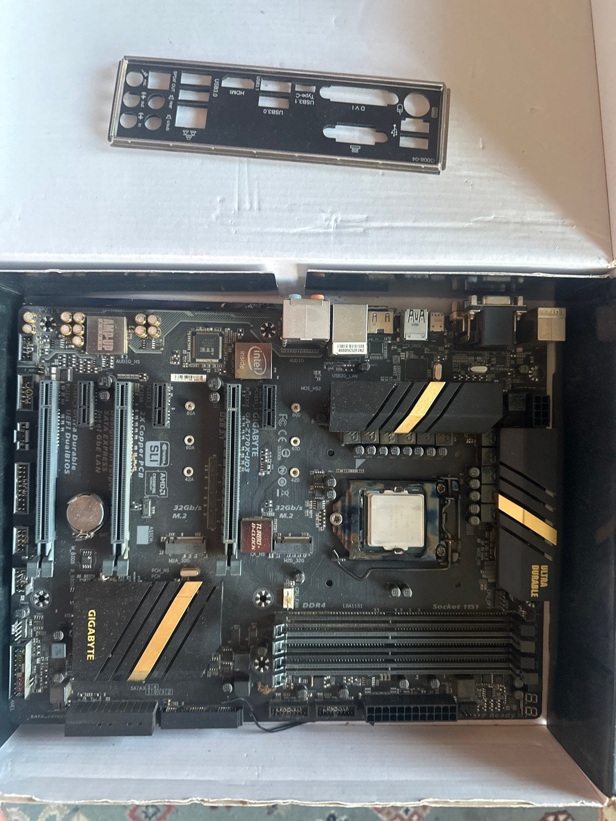 Gigabyte Z170X-UD3 Moederbord met Intel i7-6700K CPU, Ophalen, Gebruikt, 4-core, 4 Ghz of meer