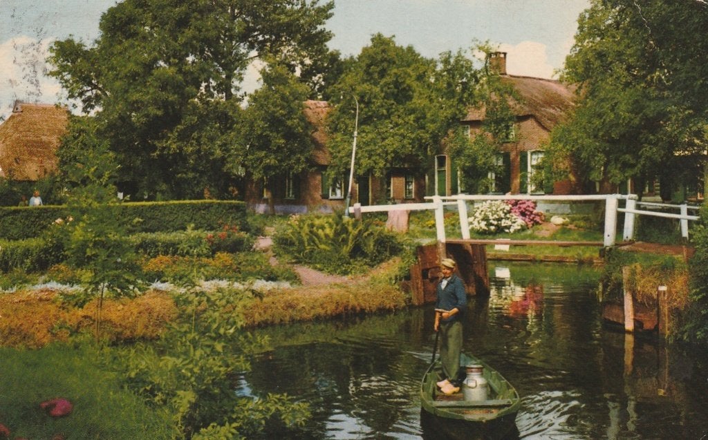 GIETHOORN Melvervoer kl.f. (Gekartelde Rand), Verzenden, 1960 tot 1980, Gelopen, Overijssel