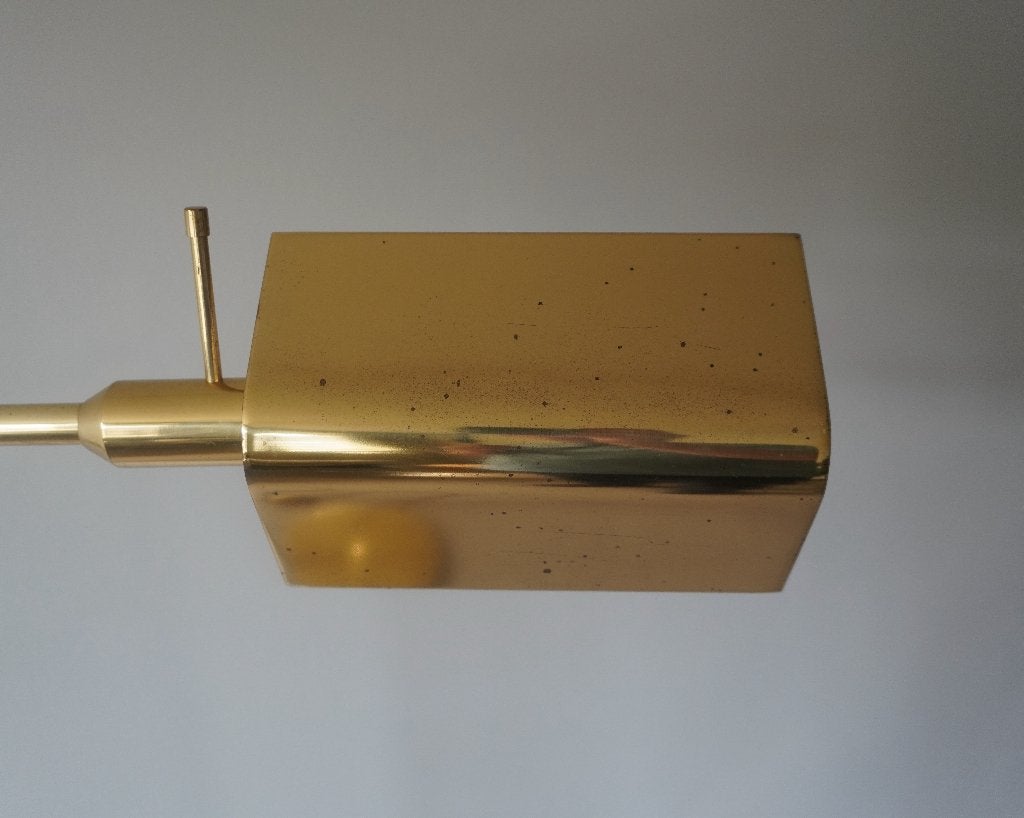 Messing vloerlamp leeslamp Solken Hustadt jaren 70 vintage, Ophalen, Zo goed als nieuw, Metaal, 150 tot 200 cm