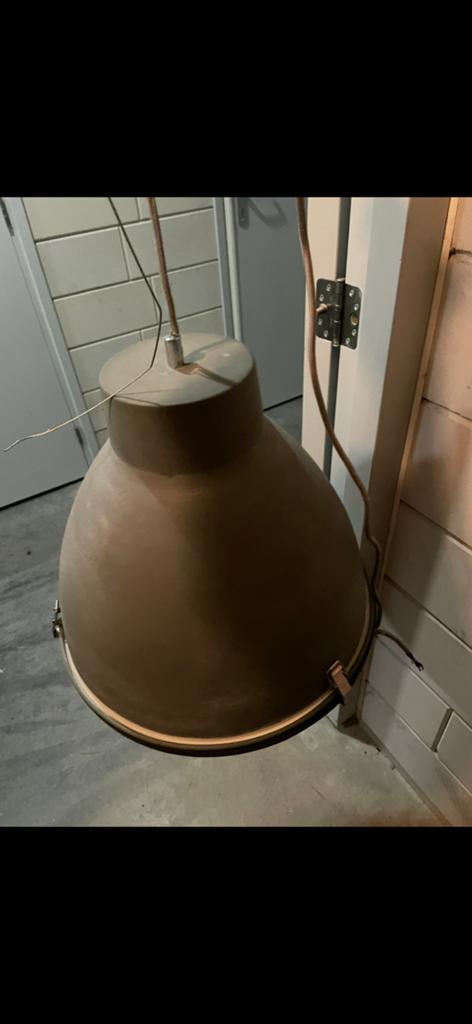 Hanglamp betonlook, Huis en Inrichting, Lampen | Hanglampen, Ophalen, Zo goed als nieuw, Glas, Minder dan 50 cm