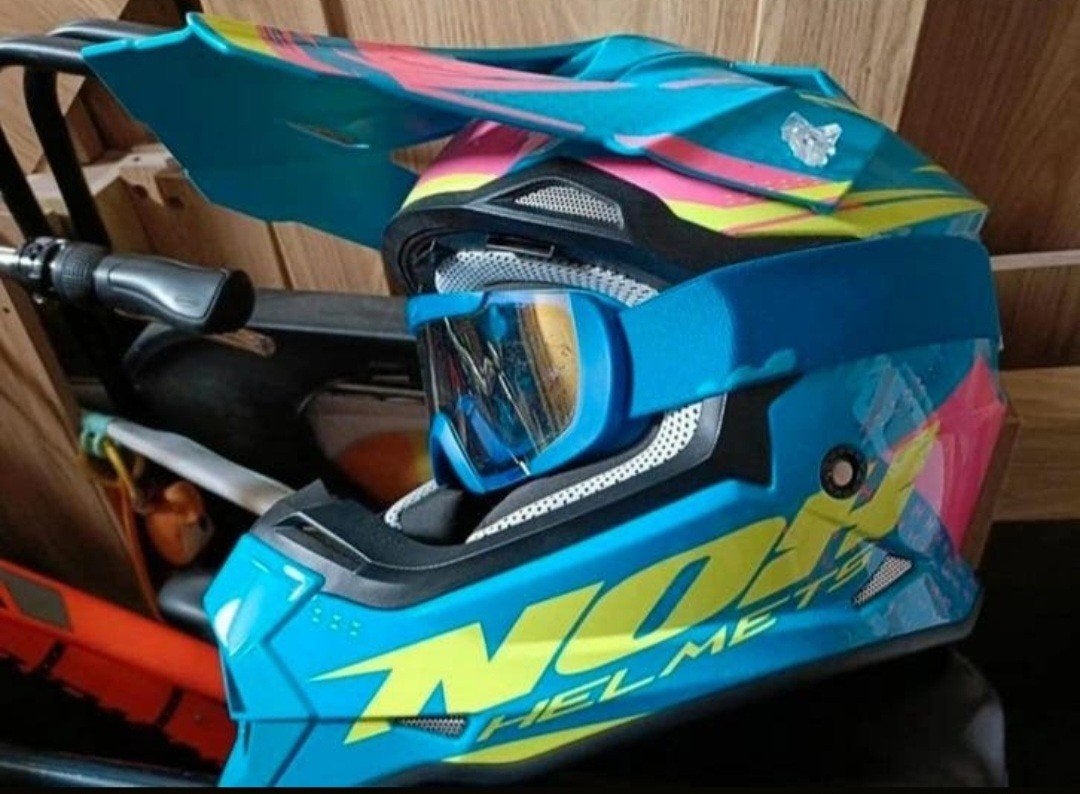 Nox Crosshelm Medium + Bril, Motoren, Kleding | Motorhelmen, M, Offroadhelm, Kinderen, Tweedehands