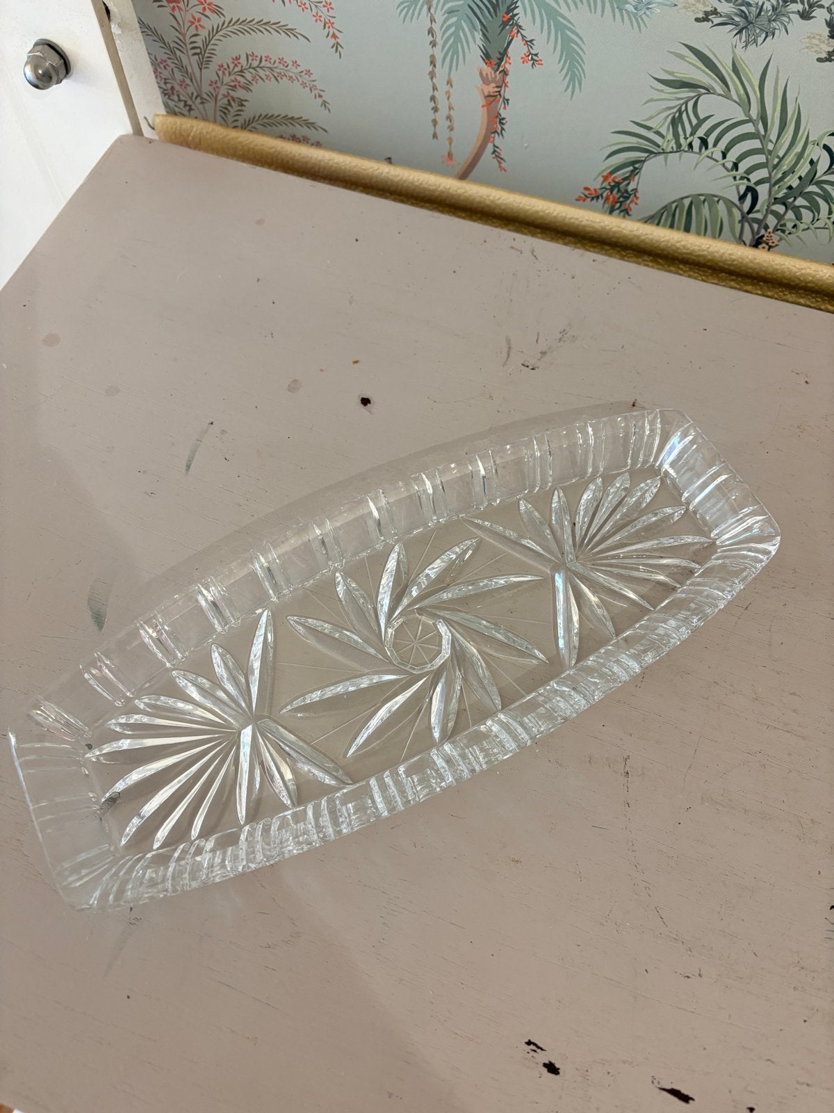 Vintage Bohemia Crystal Serveerschaal - Perfecte Staat, Ophalen of Verzenden