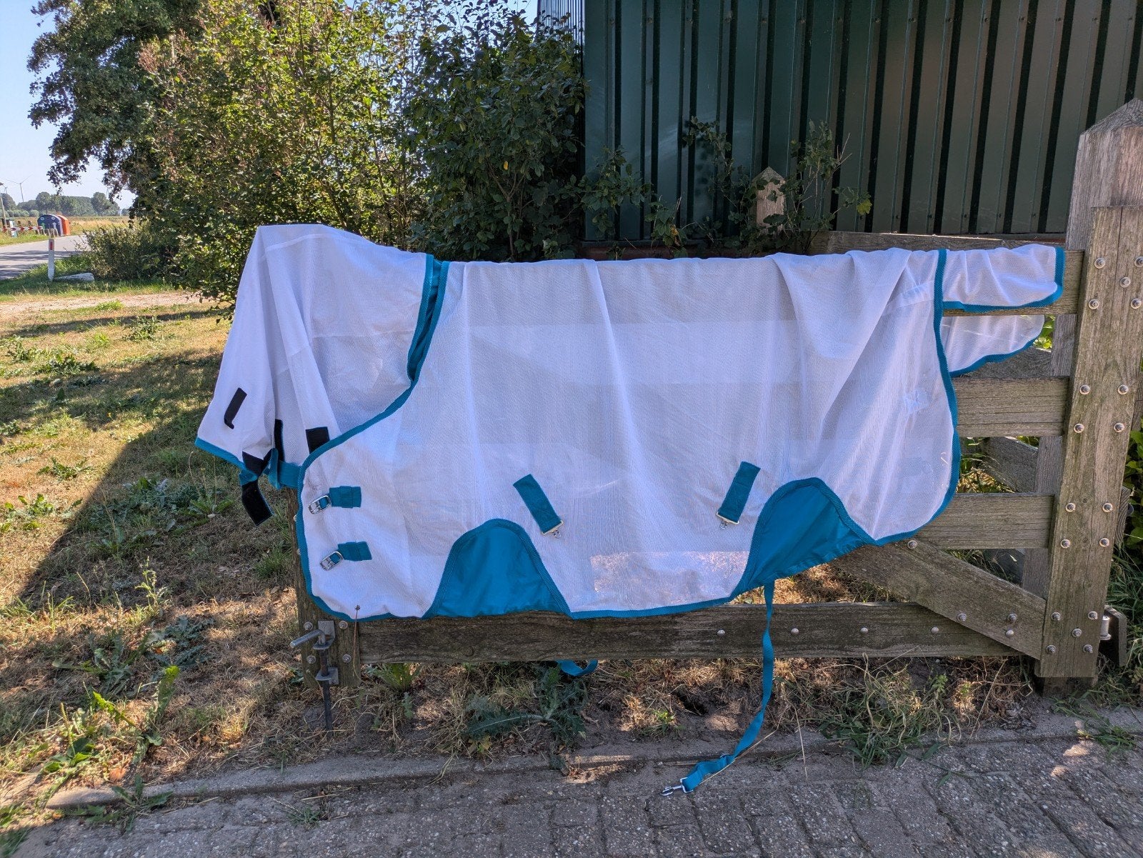 vliegendeken met hals maat 185, Dieren en Toebehoren, Paarden en Pony's | Dekens en Dekjes, Horsegear, Wit, Vliegendeken, Zo goed als nieuw