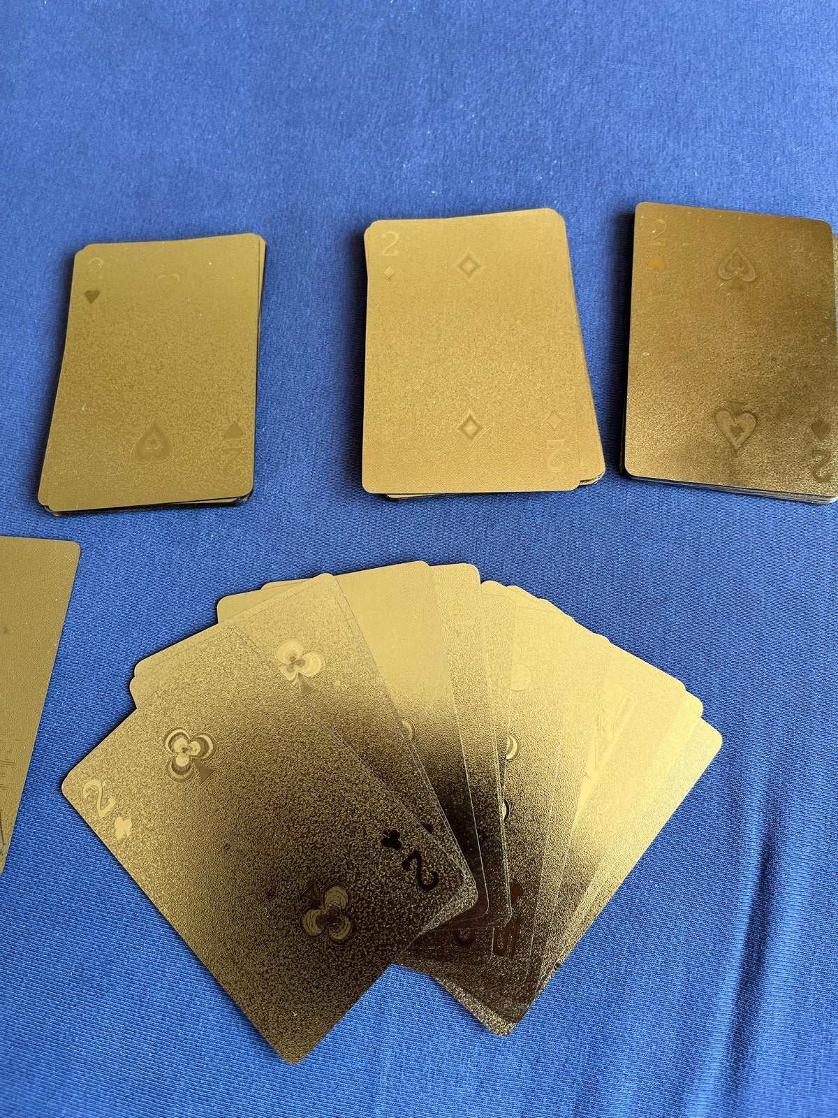 Gouden Speelkaarten - Luxe Waterdicht Spel, Een of twee spelers, Ophalen of Verzenden, Gebruikt