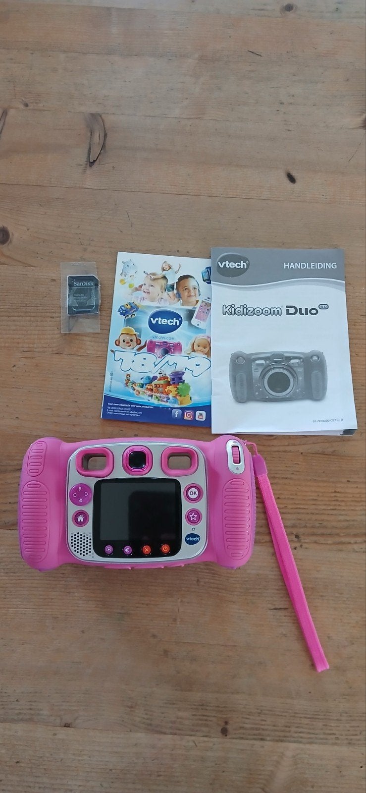 VTech Kidizoom Duo 5.0 kindercamera roze, Audio, Tv en Foto, Fotocamera's Digitaal, Ingebouwde flitser, Handleiding, Ophalen of Verzenden