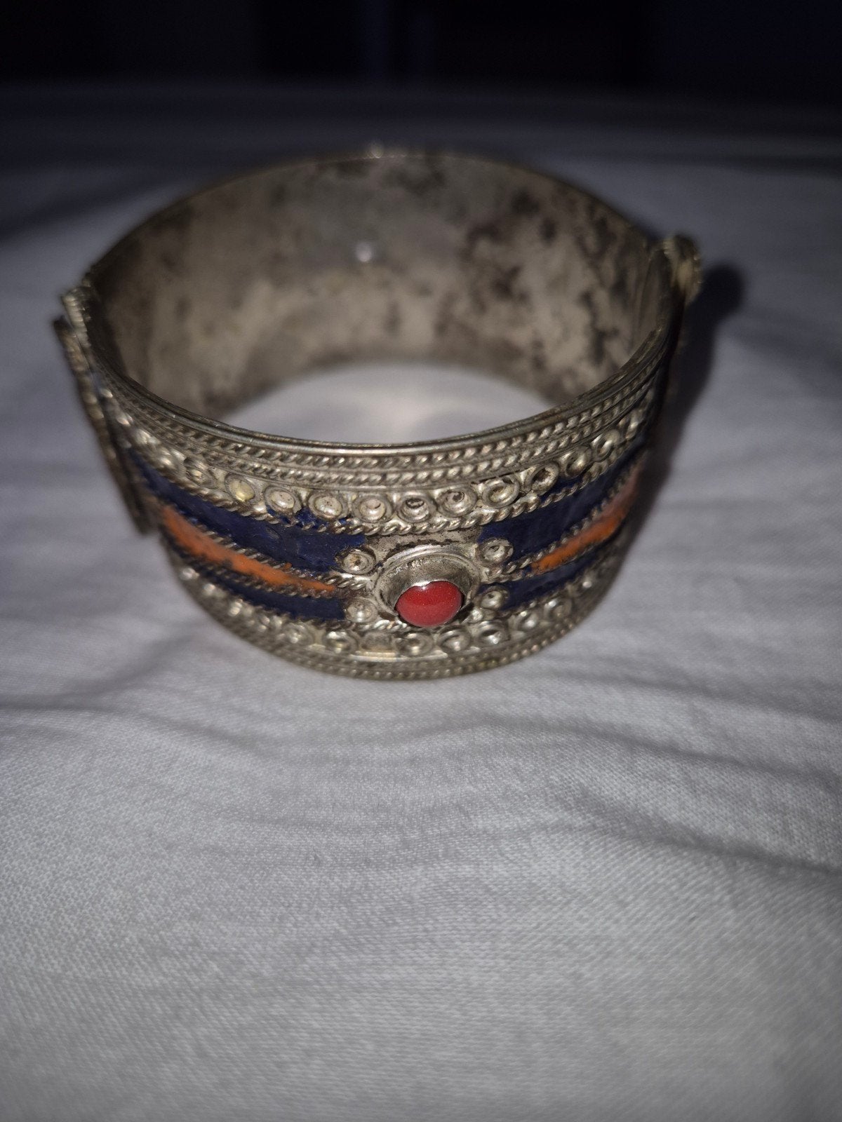 Antieke Zilveren Kabyle Koraal Armband, Sieraden, Tassen en Uiterlijk, Ophalen of Verzenden, Zilver, Armband, Met edelsteen