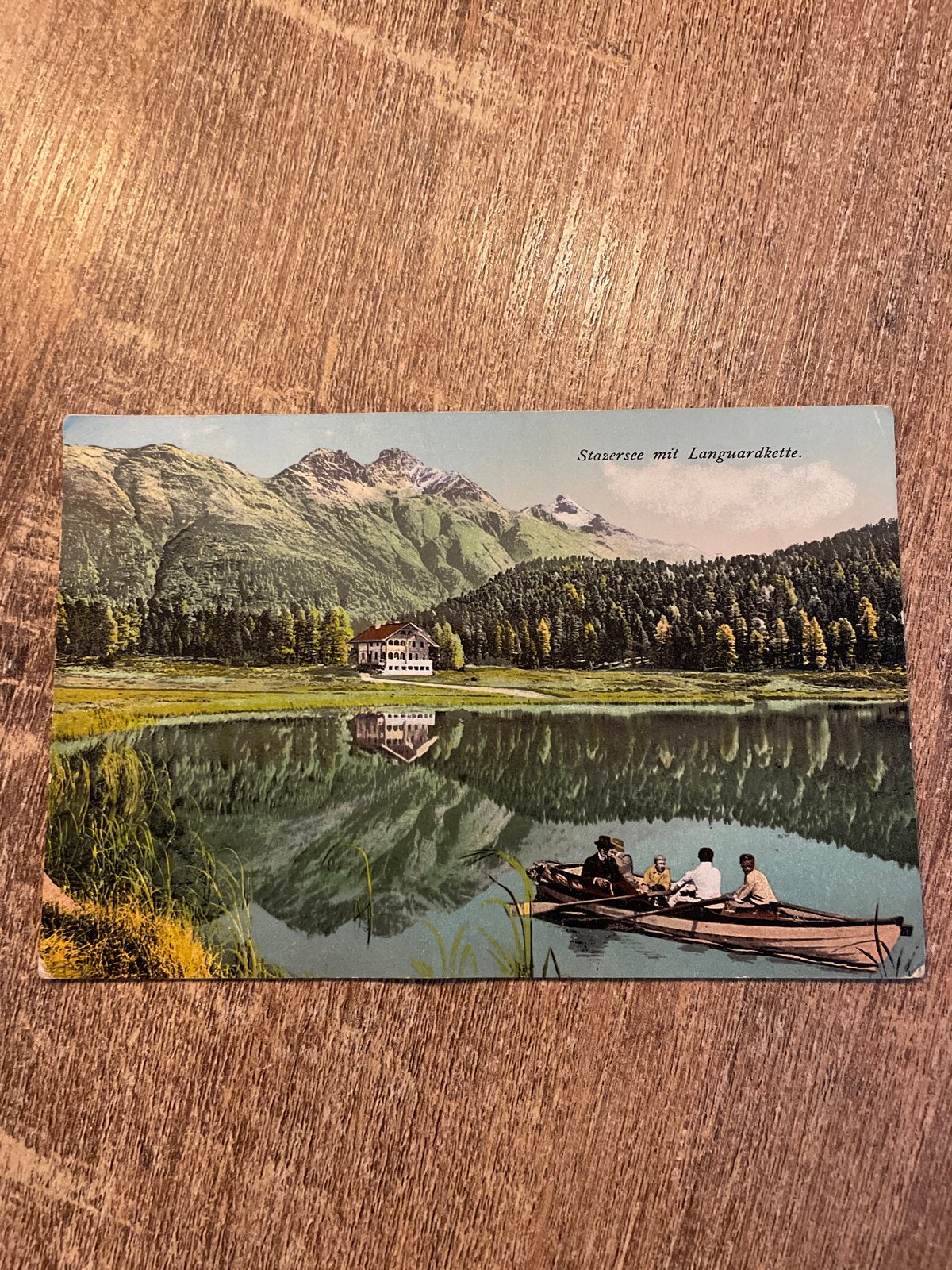 Oude ansichtkaart: St. Moritz, Silsersee met Langwardkette, Ophalen of Verzenden, 1940 tot 1960, Gelopen, Overig Europa