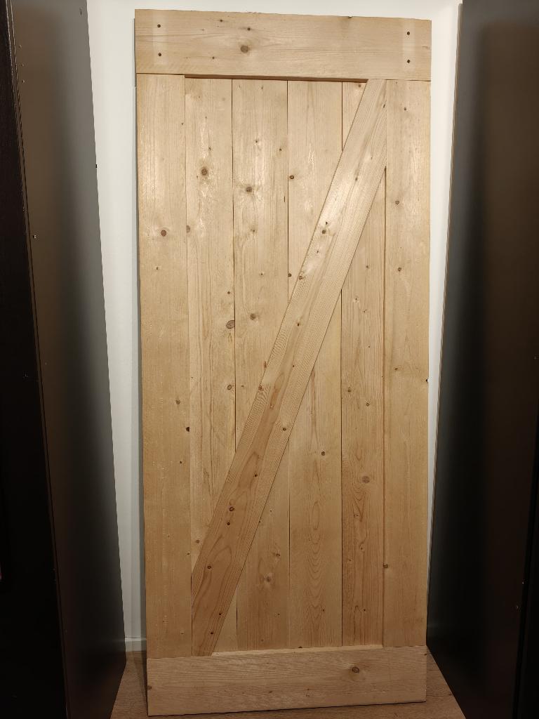 4 Houten schuifdeuren (barn door) inclusief railing 2x 340cm, Ophalen, Gebruikt, Binnendeur, Schuifdeur