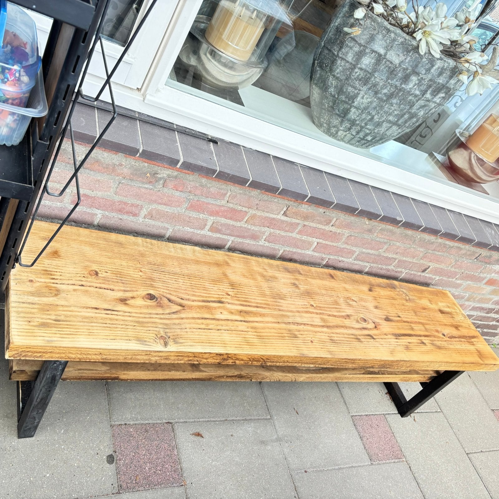 Bank 180 lang 50 hoog ztgedeelte 40, Ophalen, Zo goed als nieuw, Metaal
