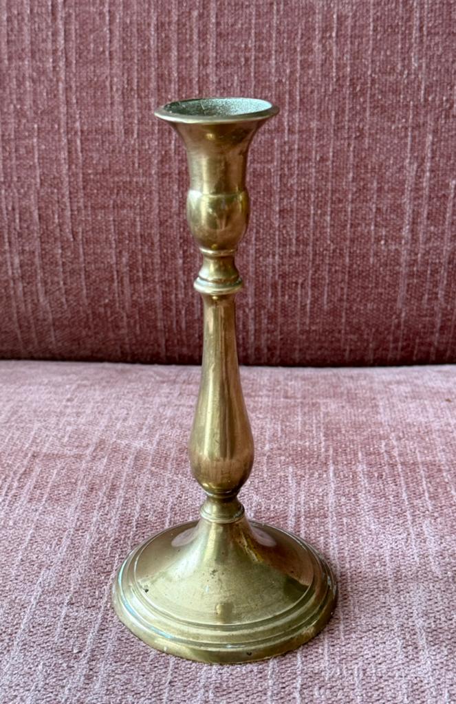 Antieke Messing kandelaar 19 cm, Antiek en Kunst, Antiek | Kandelaars, Ophalen of Verzenden, Koper of Brons