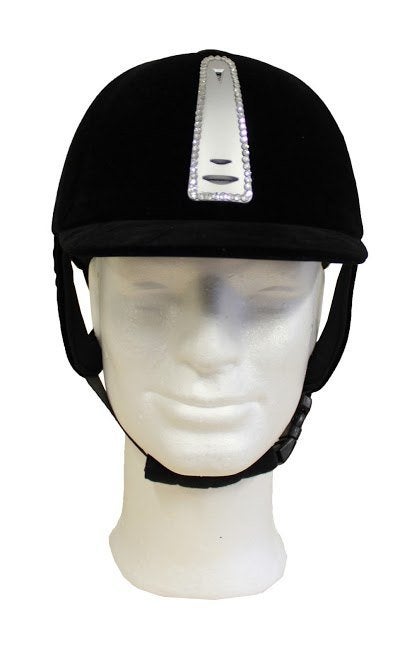 Zwarte fluwelen Horka Hawk cap met strass maat 57, Dieren en Toebehoren, Sierdetails, Nieuw, Ophalen of Verzenden, Rijhelm/cap