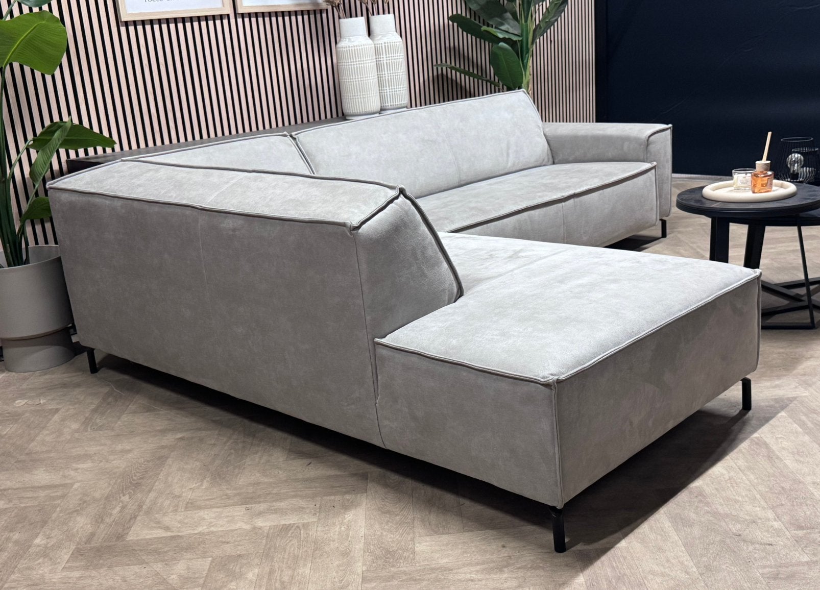 ZGAN | De Bommel Hoekbank Microleer - Grijs - 278 x 215, 250 tot 300 cm, -, Luxe moderne hoekbank microleer grijs kwaliteit tijdloos