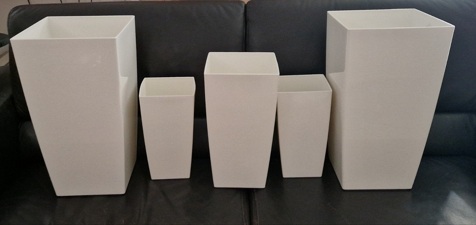 Elho Milano diamond set bloempotten wit div. Maten ZGAN, Ophalen, Kunststof, Vierkant, Binnen