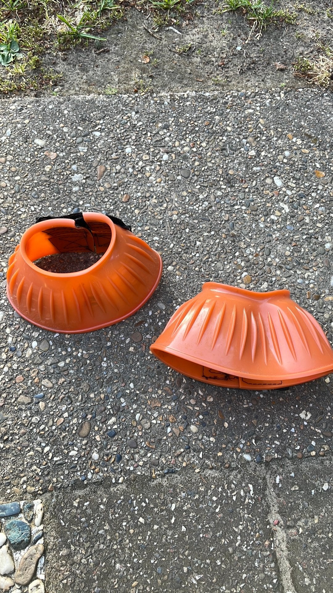 Springschoenen maat pony oranje, Dieren en Toebehoren, Paarden en Pony's | Overige Paardenspullen, Ophalen of Verzenden, Gebruikt