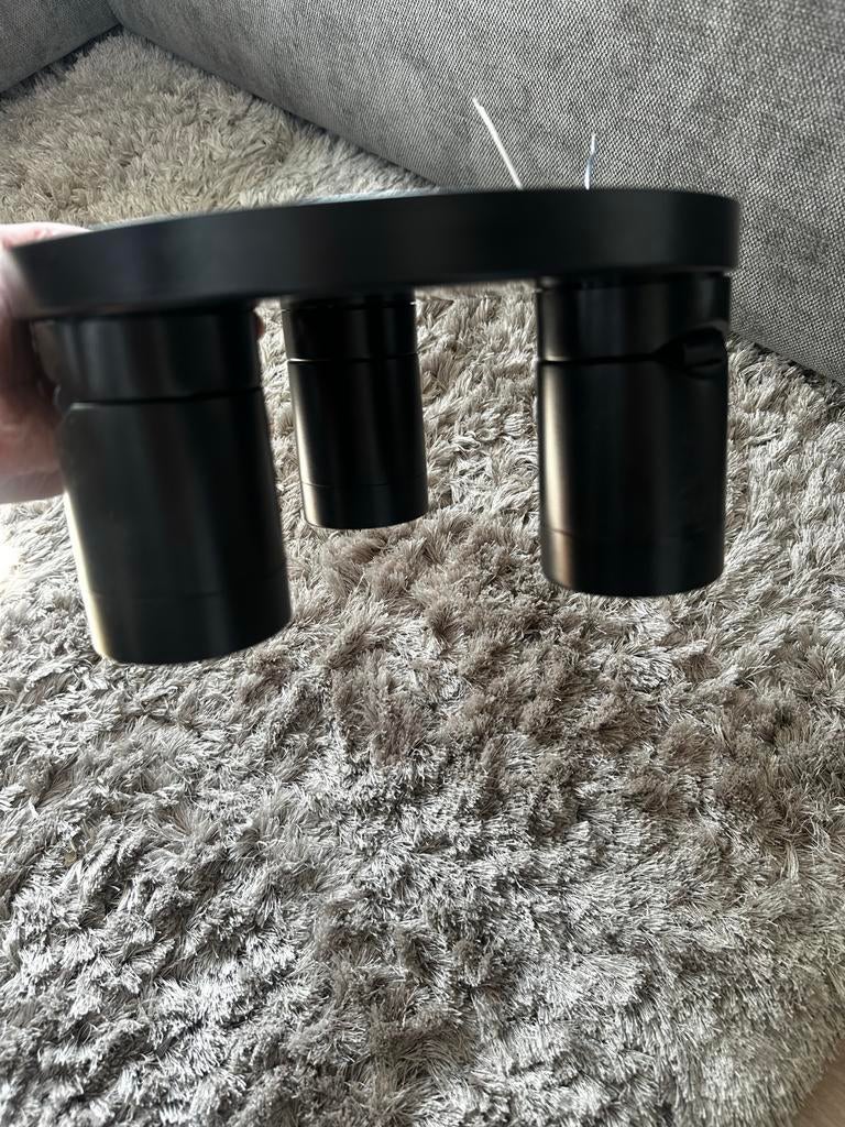 2x IKEA NYMÅNE plafondspot met 3 spots, antraciet, Ophalen of Verzenden, Zo goed als nieuw, Metaal