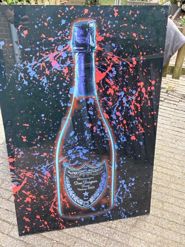 Dom Pérignon Rosé Vintage 2005 Champagne plexiglas, Ophalen, Meerkleurig, Zo goed als nieuw, 60 cm
