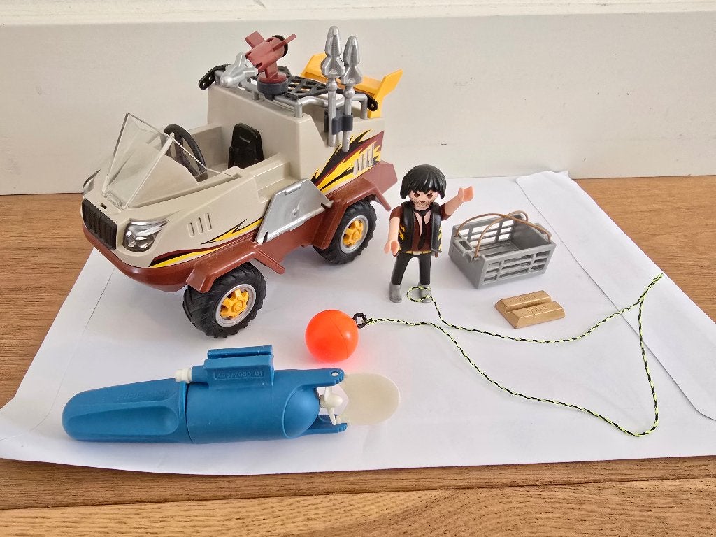 Playmobil Amfibievoertuig 9364 95% compleet, Kinderen en Baby's, Speelgoed | Playmobil, Ophalen, Complete set, Voertuig, Zo goed als nieuw
