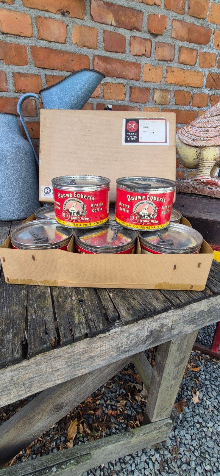 Vintage Douwe Egberts Koffieblikken - Jaren '60 (8 stuks), Verzamelen, Ophalen of Verzenden, Zo goed als nieuw, Verpakking