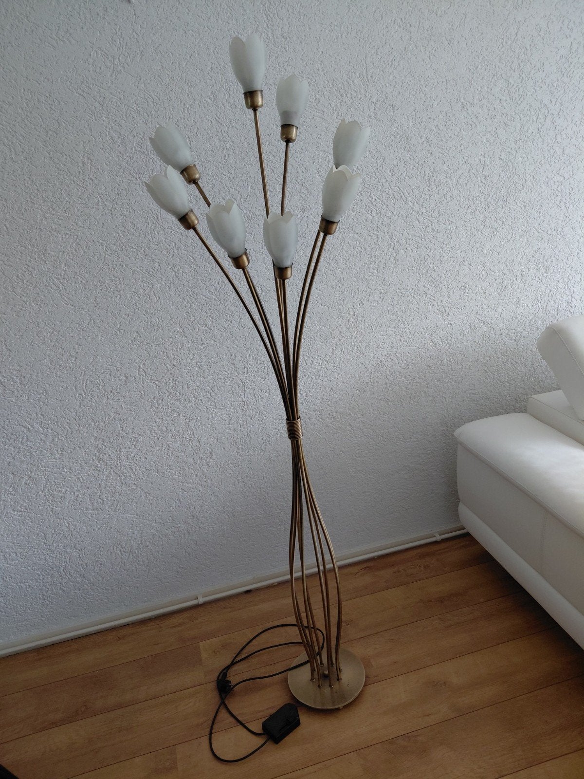 Staande lamp met glazen kelken, Huis en Inrichting, Ophalen, 150 tot 200 cm