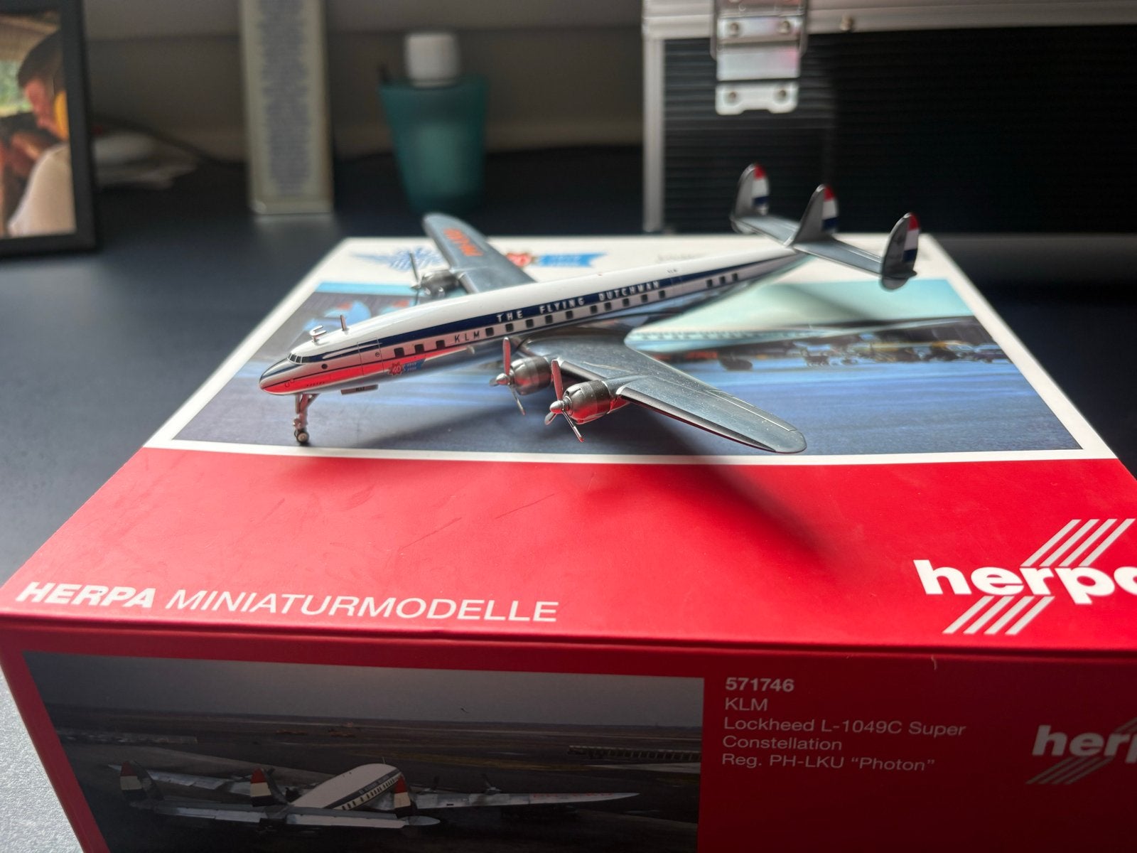 Herpa Miniatuurmodel KLM Lockheed L-1049C Super Constellatio, Overige merken, 1:200 of kleiner, Ophalen of Verzenden, Zo goed als nieuw