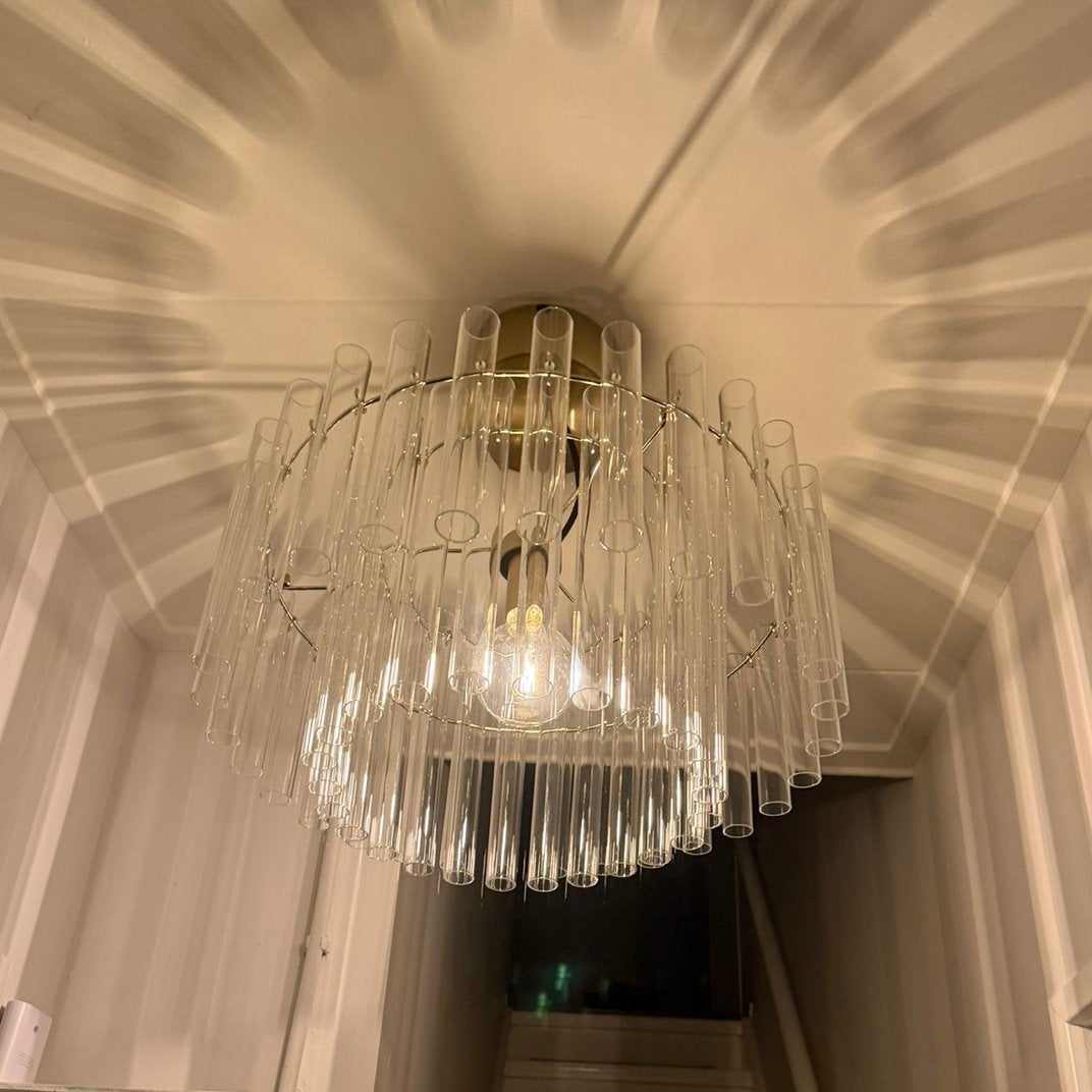 IKEA STOCKHOLM 2025 Hanglamp Glas Messing, Ophalen, Zo goed als nieuw, Glas, E27 (groot)