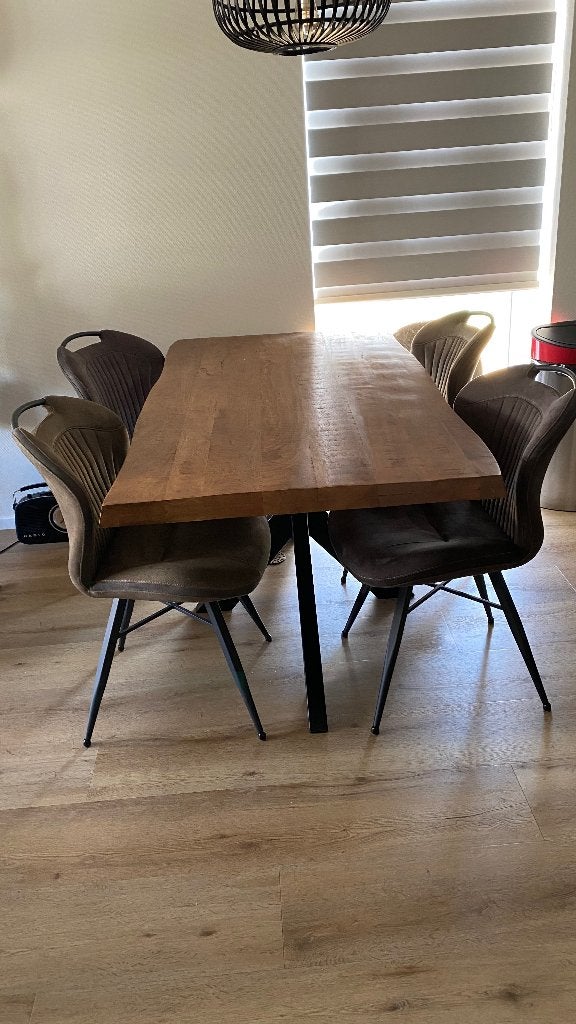 Eetkamertafel incl.stoelen, Ophalen, Zo goed als nieuw, 4 tot 6 stoelen