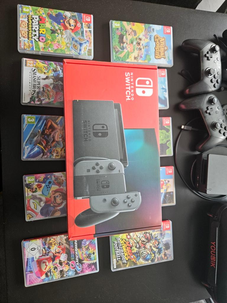 Nintendo switch + games + accesoires, Ophalen, Zo goed als nieuw, Switch Original